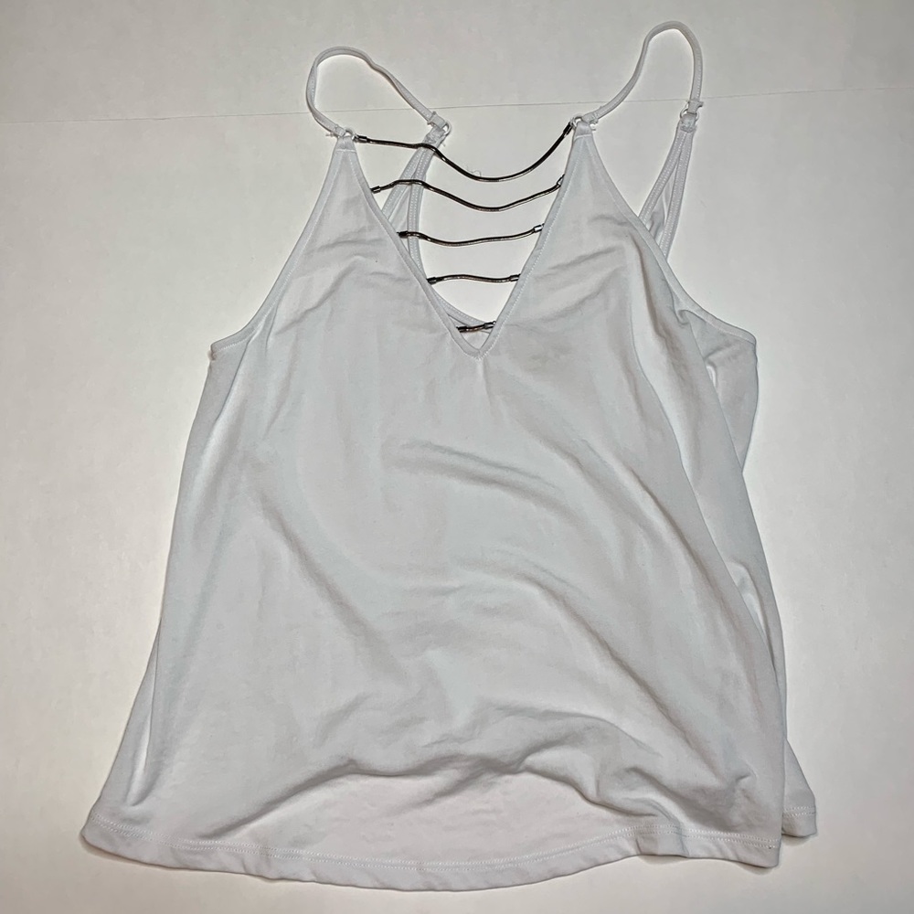 White chain tank top